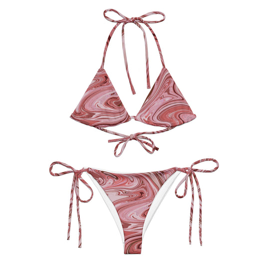 Maggiore Marble Recycled String Bikini - Flamingo