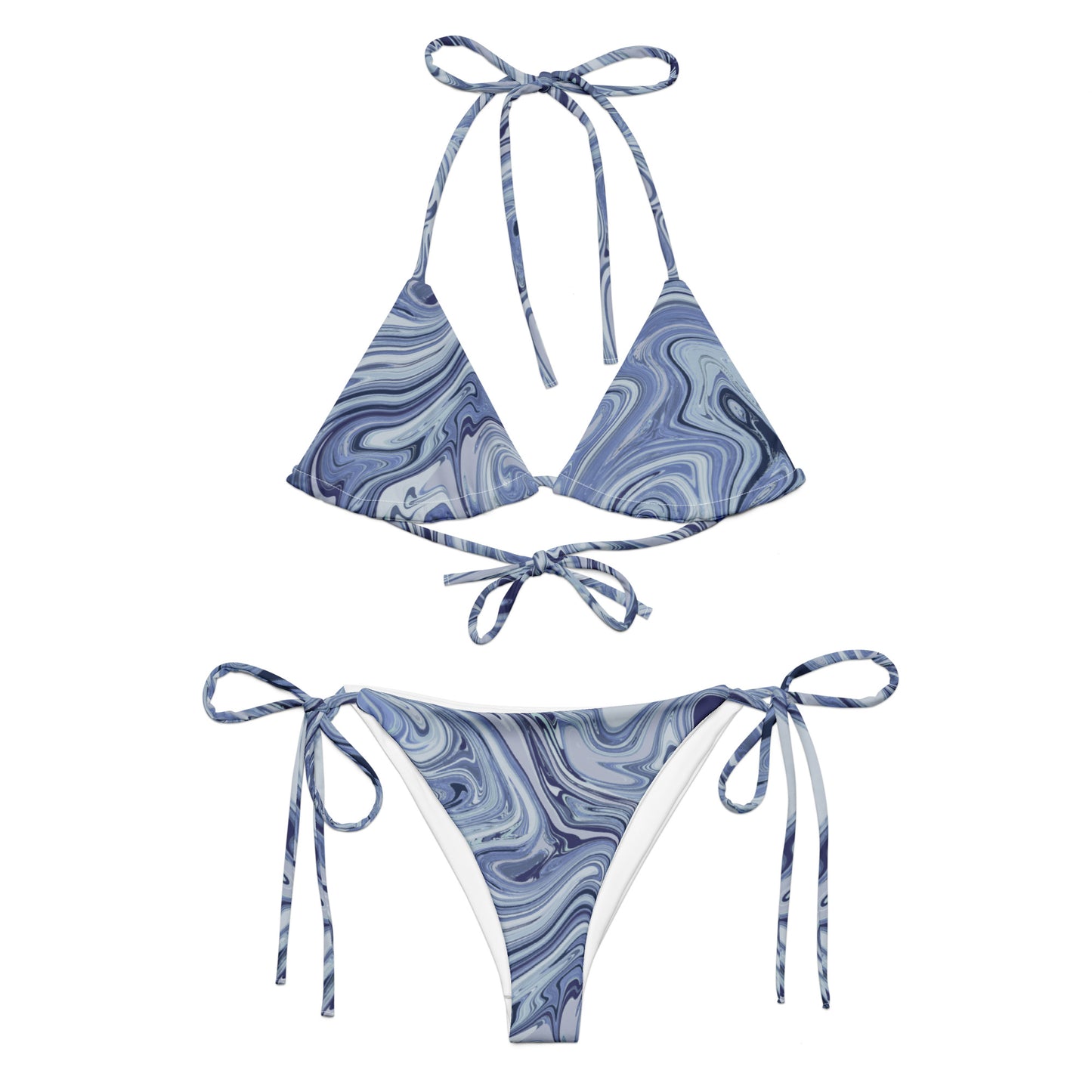 Maggiore Marble Recycled String Bikini - Cobalt