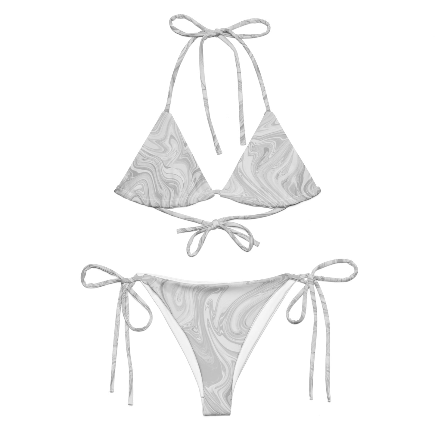 Maggiore Marble Recycled String Bikini - Ivory