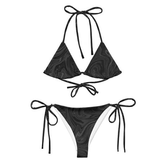 Maggiore Marble Recycled String Bikini - Onyx