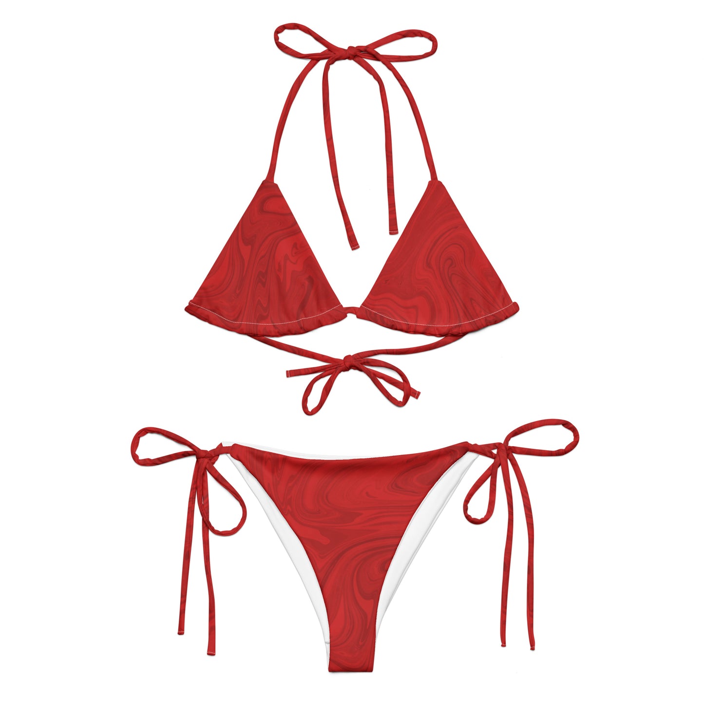 Recycled Marble String Bikini - Ruby