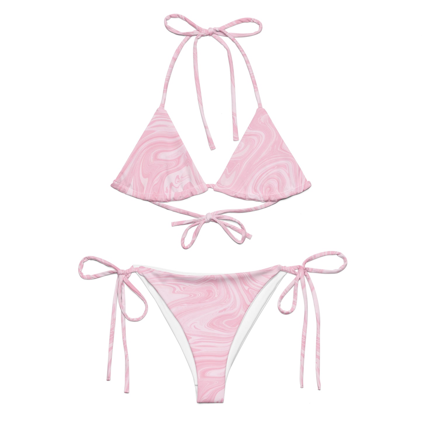 Recycled Marble String Bikini - Pink Lotus