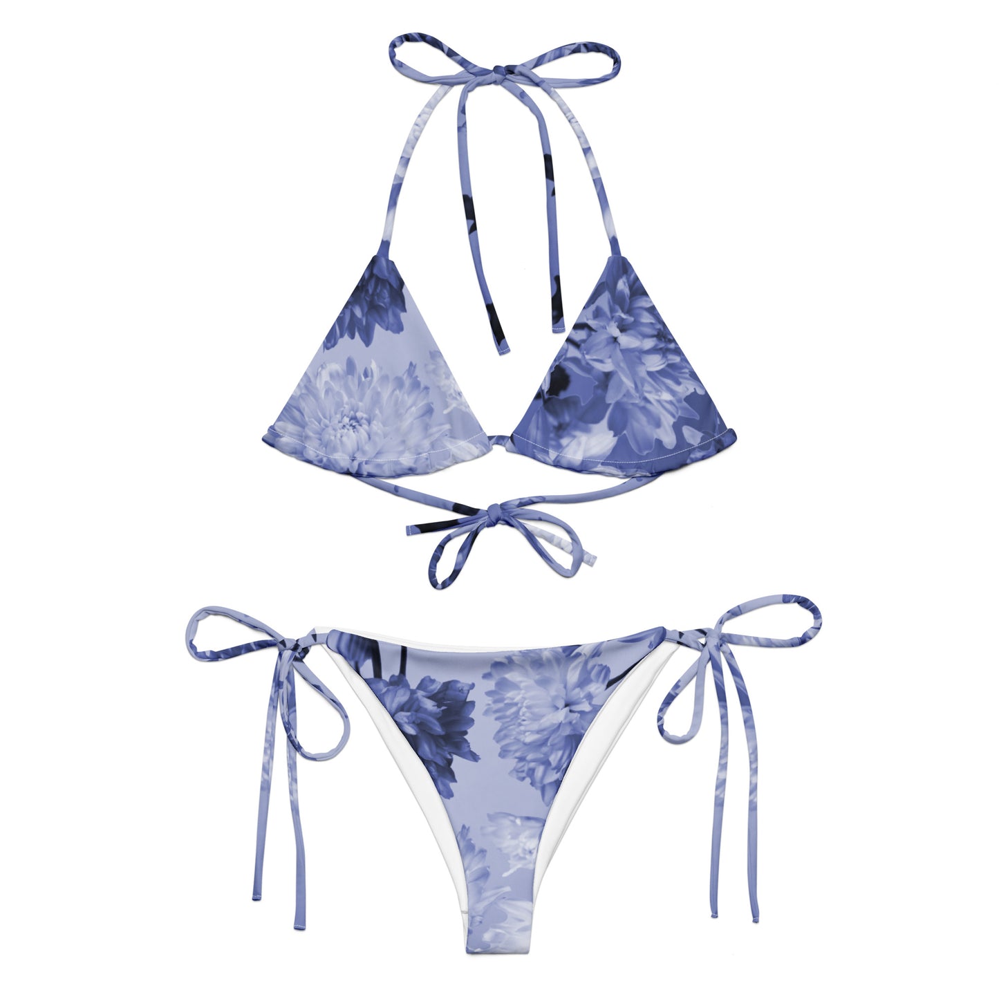 Recycled Gillyflower String Bikini in Malibu Blue