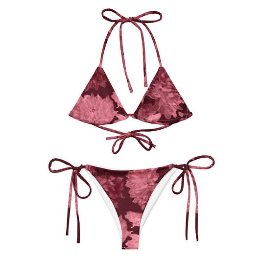 Recycled Gillyflower String Bikini in Napa Red