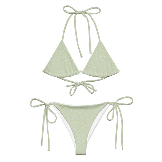 Recycled Petal Power String Bikini in Anacapa Green