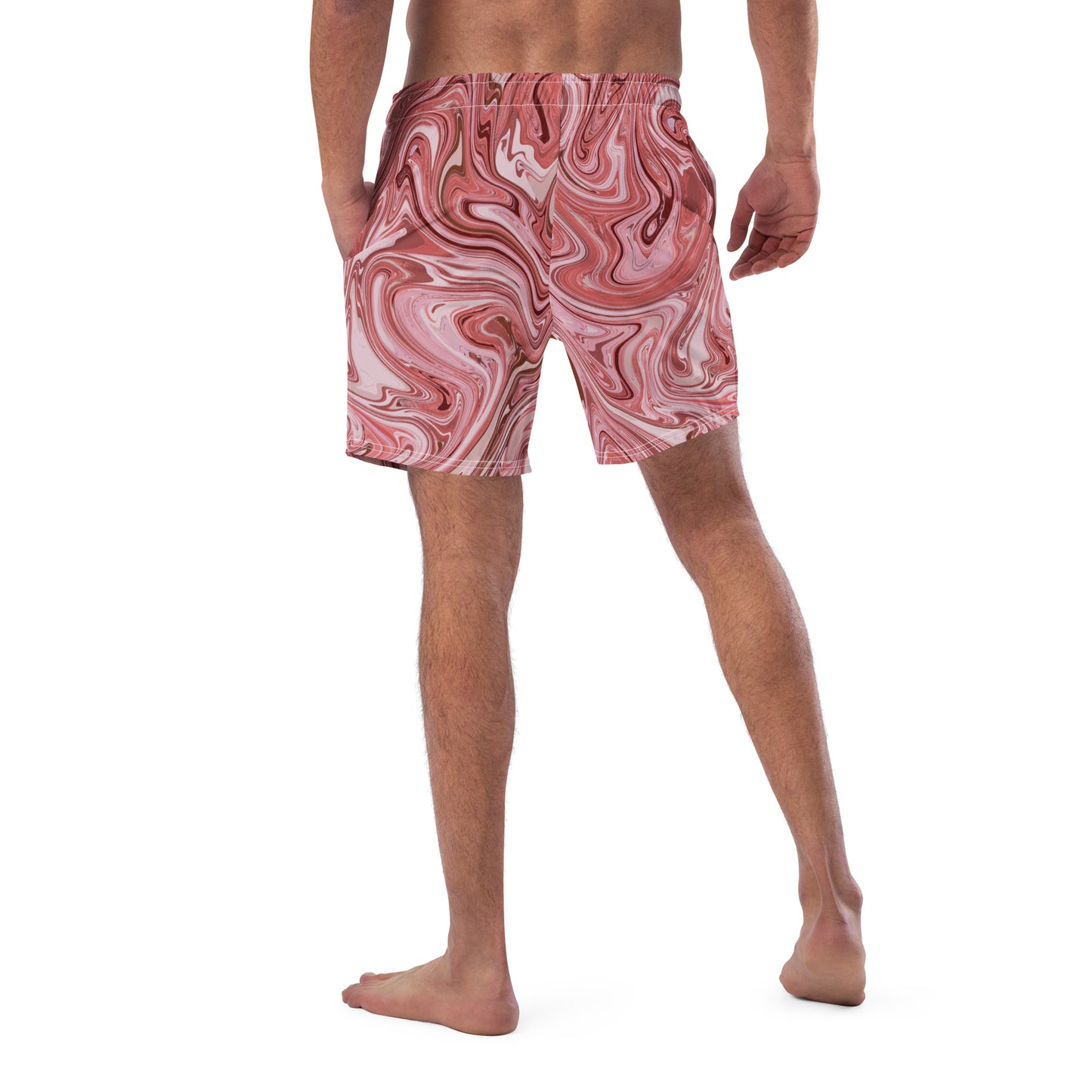 Recycled Marble Swim Trunks - Flamingo