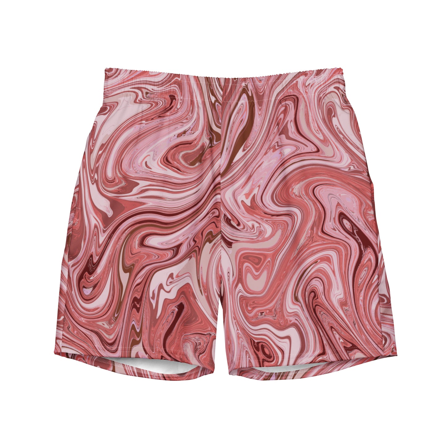 Recycled Marble Swim Trunks - Flamingo