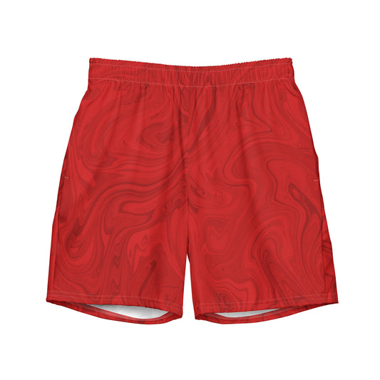 Recycled Marble Swim Trunks - Ruby