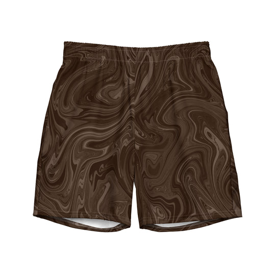 Recycled Marble Swim Trunks - Chocolate