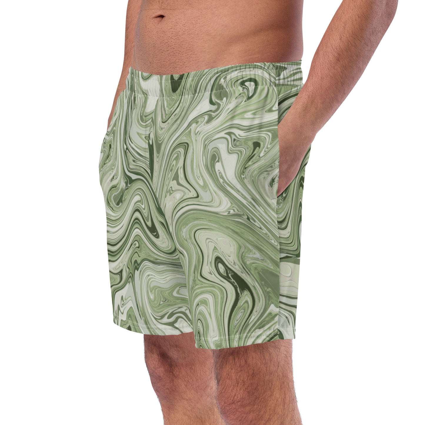 Recycled Marble Swim Trunks - Pistachio