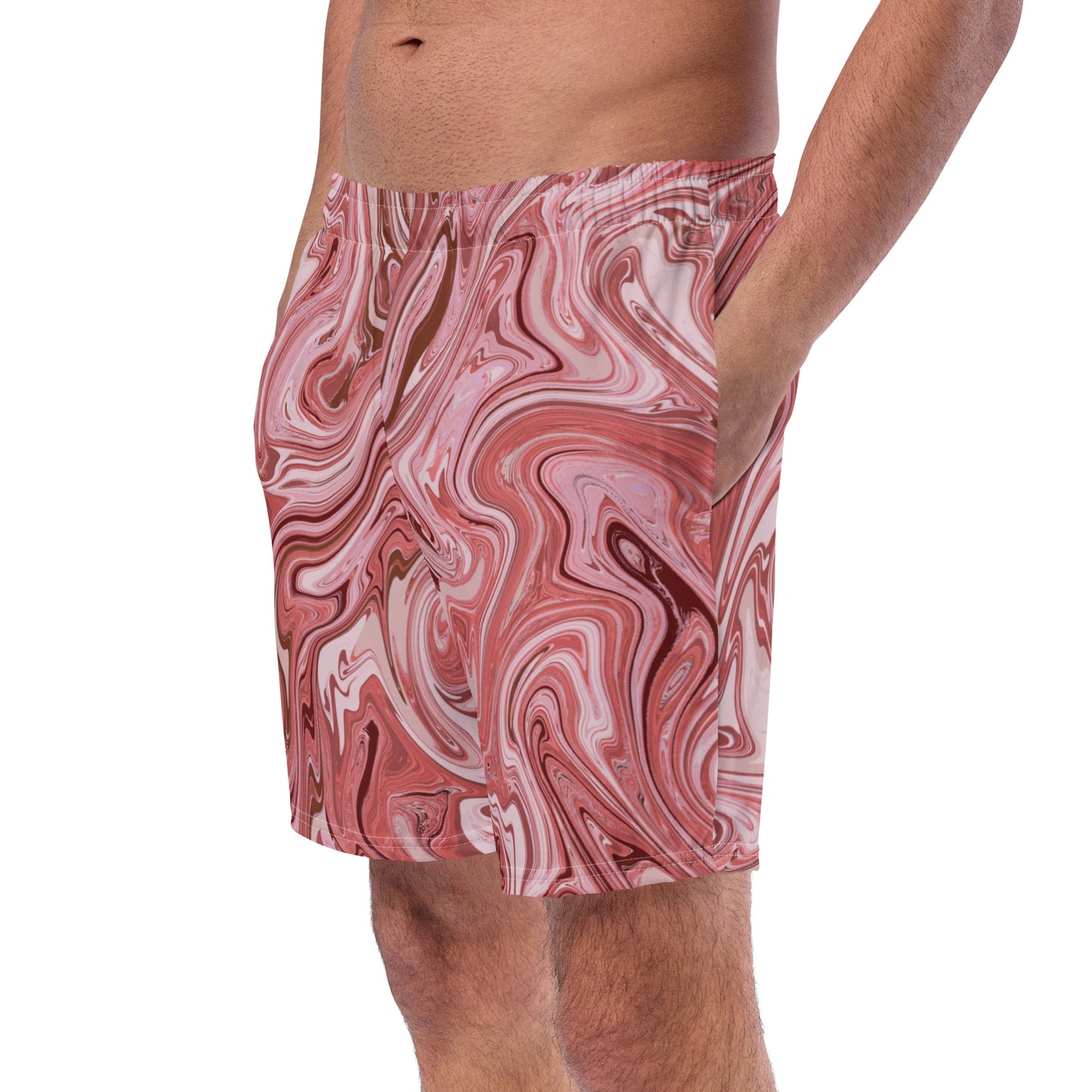 Recycled Marble Swim Trunks - Flamingo