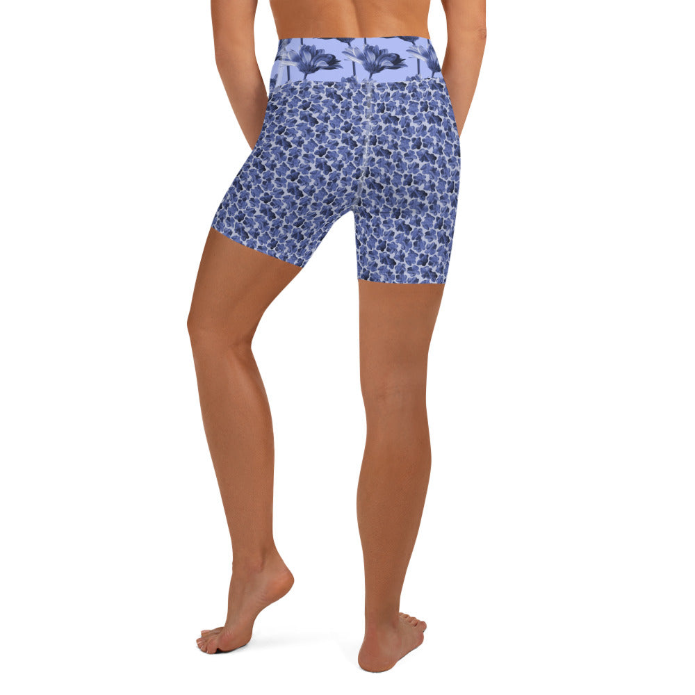 Flourish and Flow Yoga Shorts in Malibu Blue