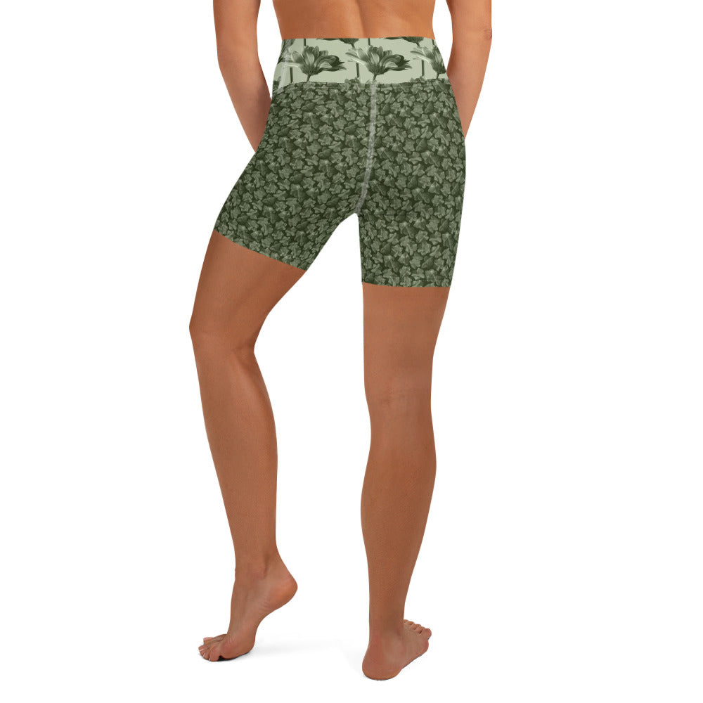 Flourish and Flow Yoga Shorts in Anacapa Green