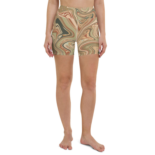 Maggiore Marble Yoga Shorts - Terra