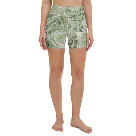 Maggiore Marble Yoga Shorts - Pistachio