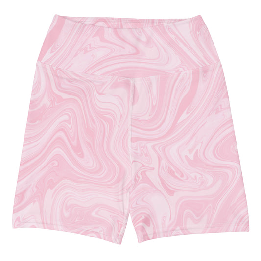 Marble Yoga Shorts - Pink Lotus