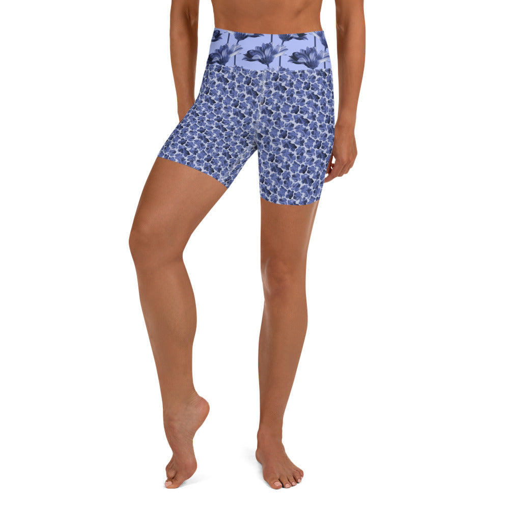 Flourish and Flow Yoga Shorts in Malibu Blue