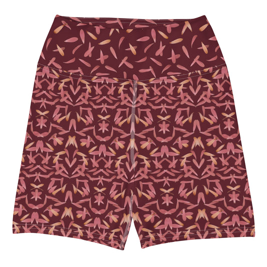 Petal Power Yoga Shorts in Napa Red