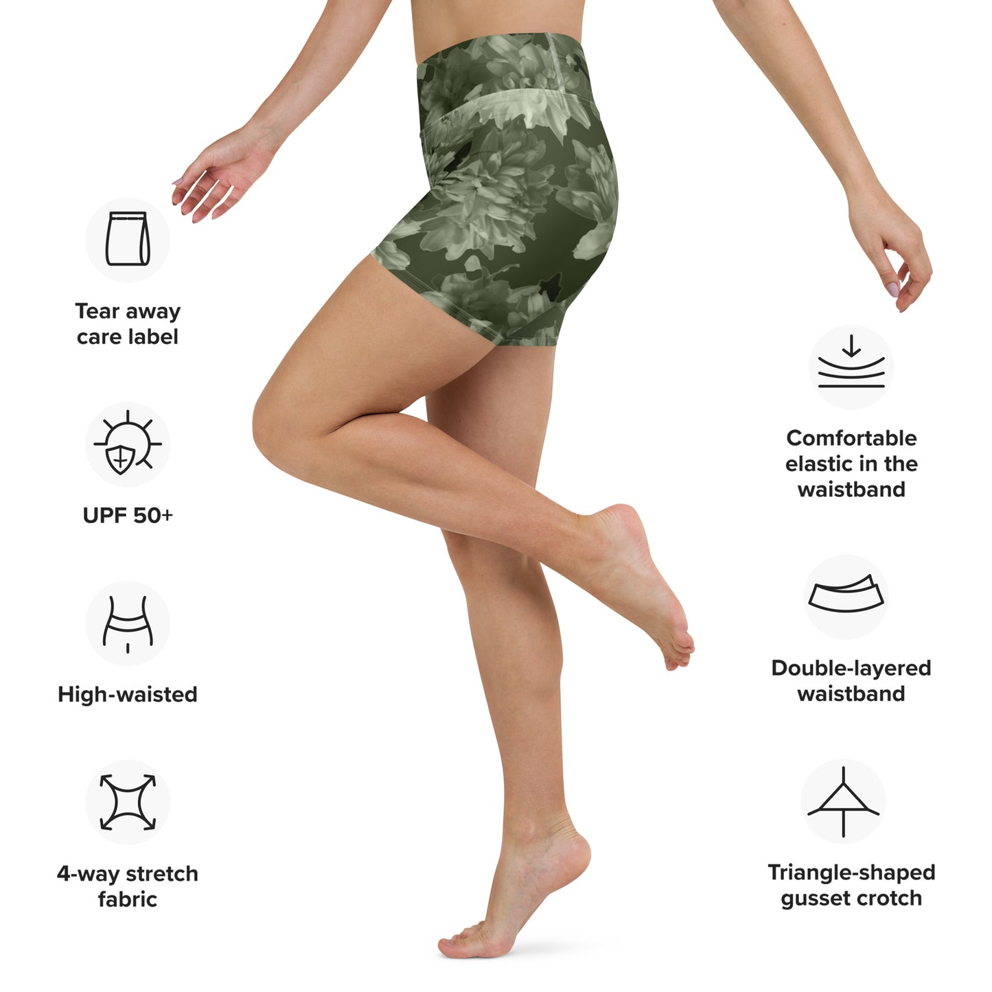 Gillyflower Yoga Shorts in Anacapa Green