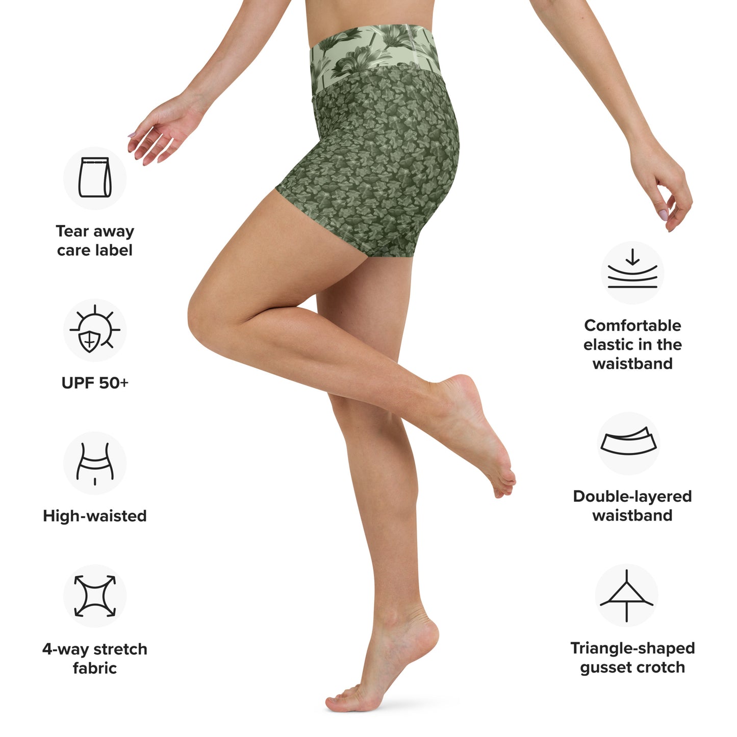 Flourish and Flow Yoga Shorts in Anacapa Green